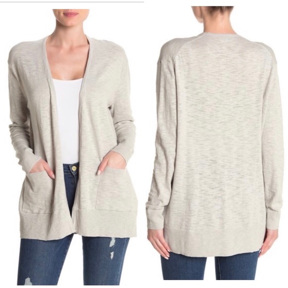 Madewell Open Front Slub Cardigan Cream 